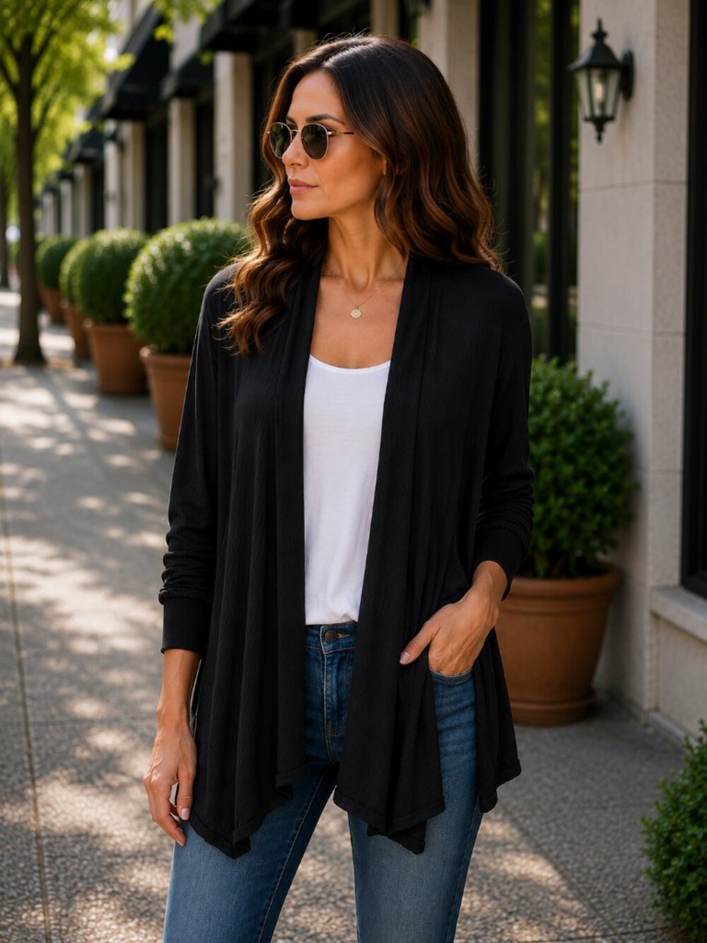 Sejour 100% Merino Wool Open Front Cardigan – Women's 2X